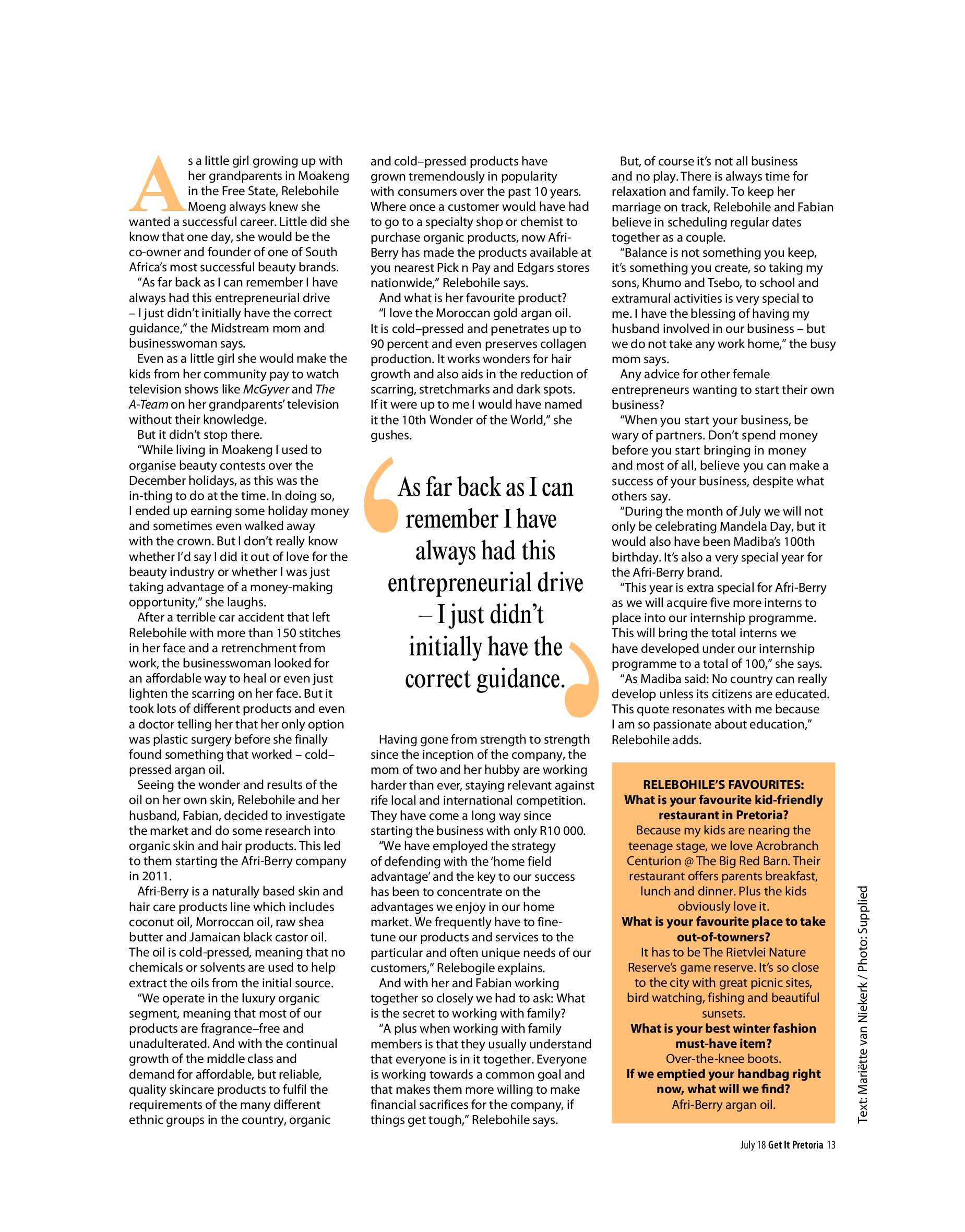 Get It Pretoria Magazine – July 2018 page 13