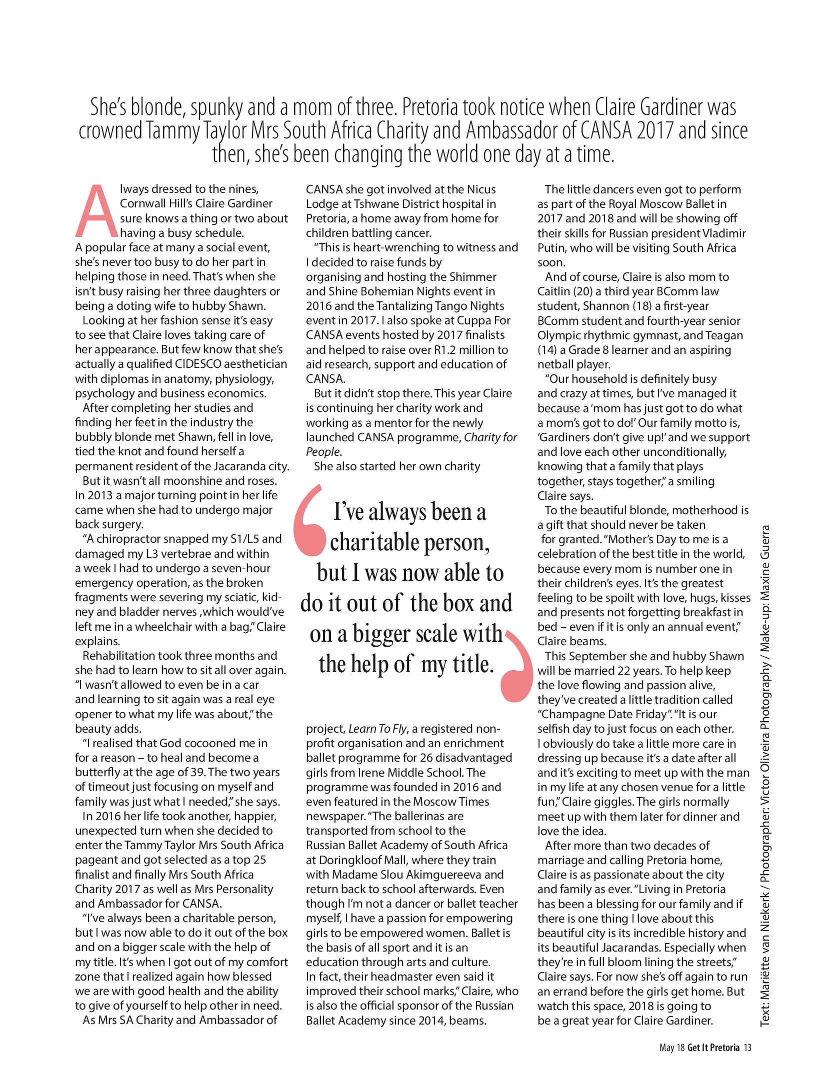 Get It Pretoria Magazine – May 2018 page 13
