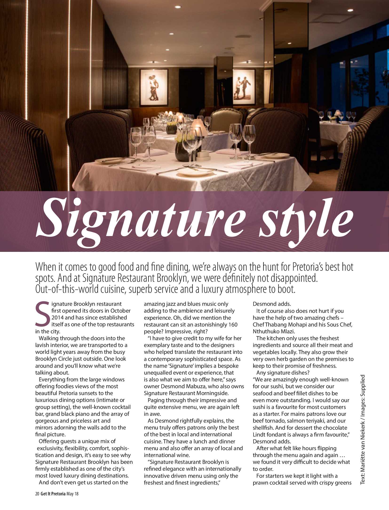 Get It Pretoria Magazine – May 2018 page 20
