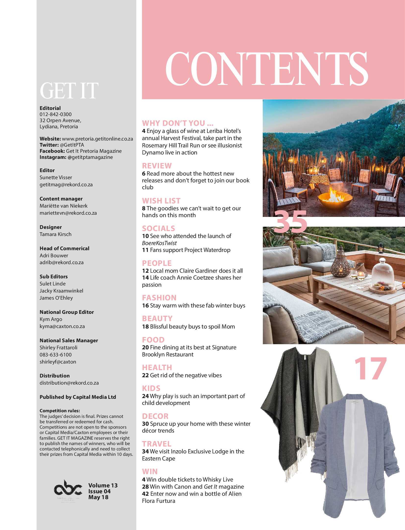 Get It Pretoria Magazine – May 2018 page 3